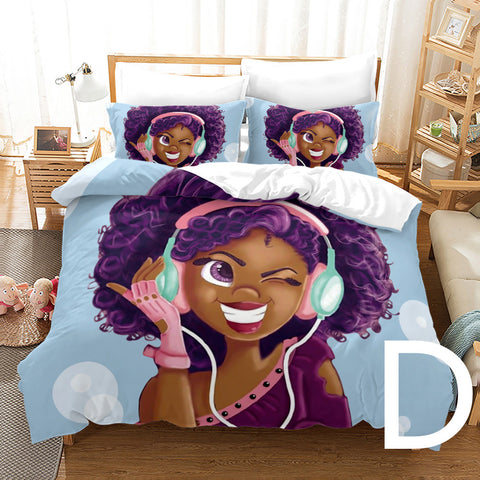 African Girl 3D Printed Bedding Set