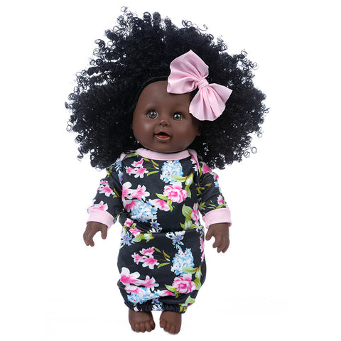 New Black Skin Simulation African Curly Hair Doll