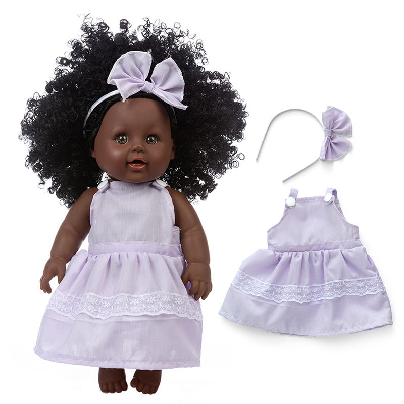 New Black Skin Simulation African Curly Hair Doll