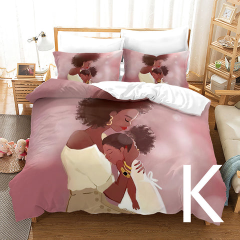 African Girl 3D Printed Bedding Set