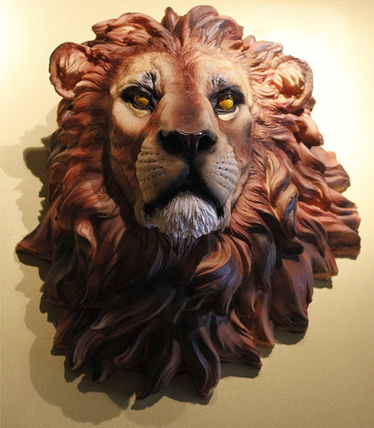 Resin African Lion Head Wall Mounted Household Decoration