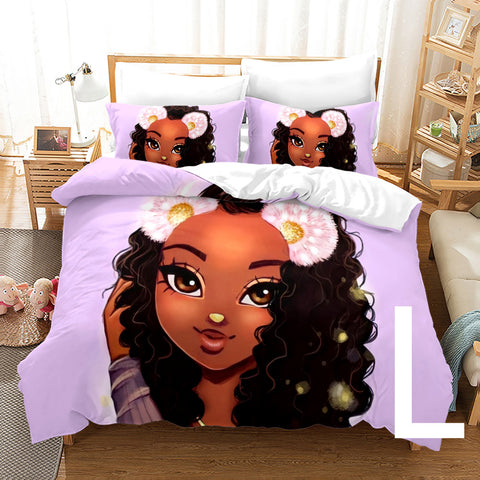 African Girl 3D Printed Bedding Set