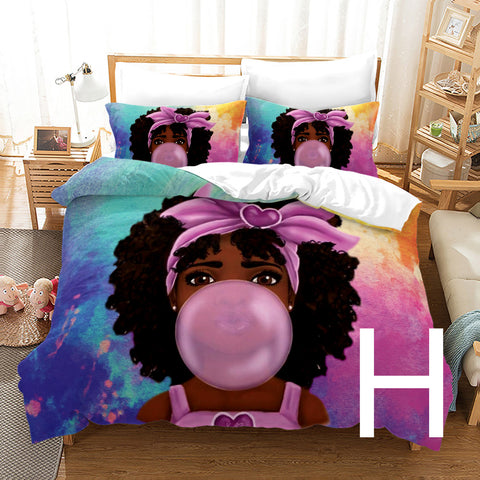 African Girl 3D Printed Bedding Set