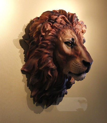 Resin African Lion Head Wall Mounted Household Decoration