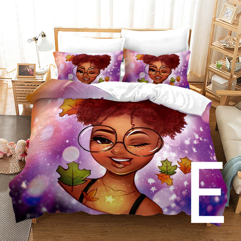 African Girl 3D Printed Bedding Set