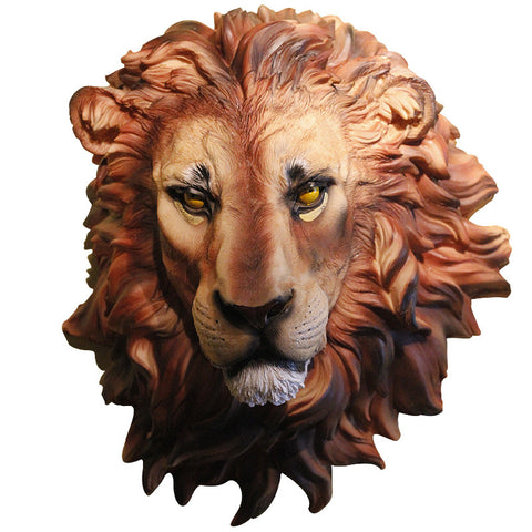 Resin African Lion Head Wall Mounted Household Decoration