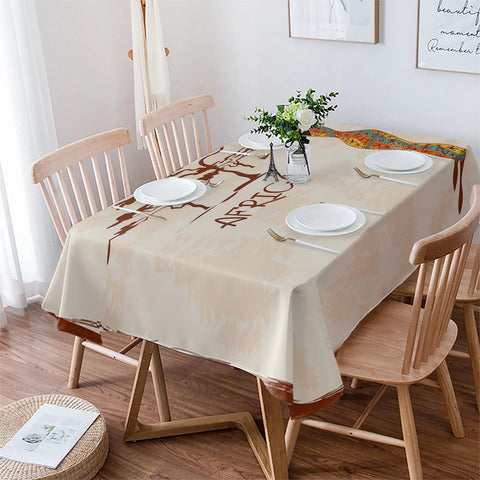 African Woman Tree Waterproof Tablecloth