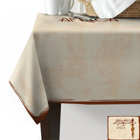 African Woman Tree Waterproof Tablecloth