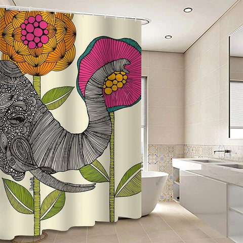 African Animals 3D Printed Shower Curtain