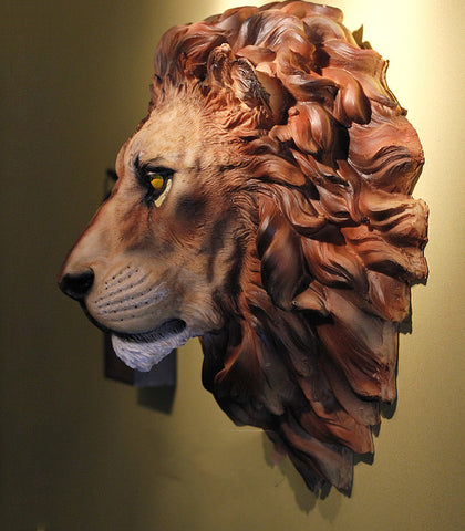 Resin African Lion Head Wall Mounted Household Decoration