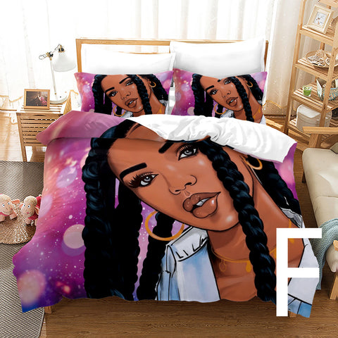 African Girl 3D Printed Bedding Set