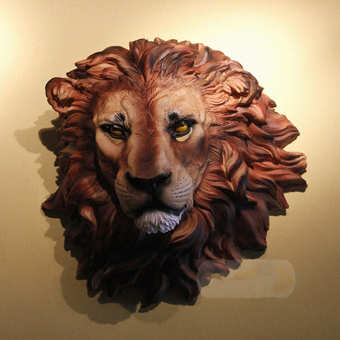 Resin African Lion Head Wall Mounted Household Decoration