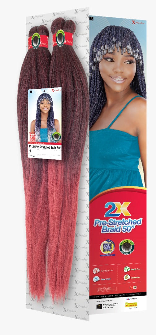 2x PreStretched Xpression Braiding Hair