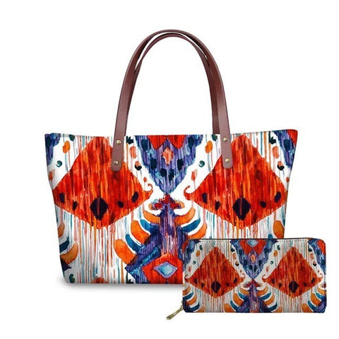 African Mud print tote handbag and purse