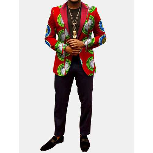 Men African Batik Blazer