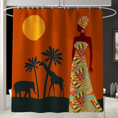 African Print Shower Curtain