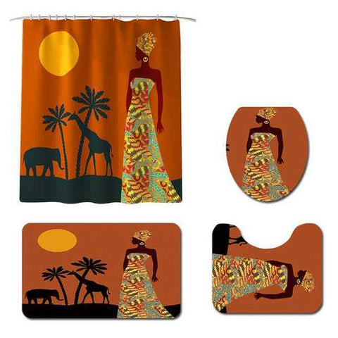 African Print Shower Curtain