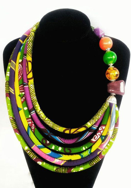 São Tomé Ankara print necklace