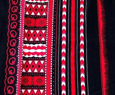 Black red African dashiki unisex shirt - free size