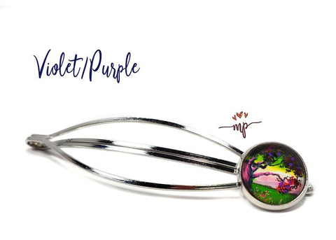 Barrettes Hair Clips with Tree of Life Image - Artist drawings from South Africa