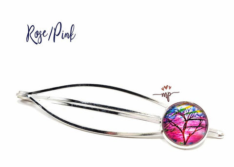 Barrettes Hair Clips with Tree of Life Image - Artist drawings from South Africa