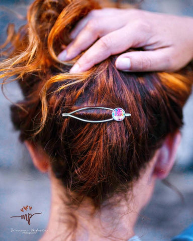 Barrettes Hair Clips with Tree of Life Image - Artist drawings from South Africa