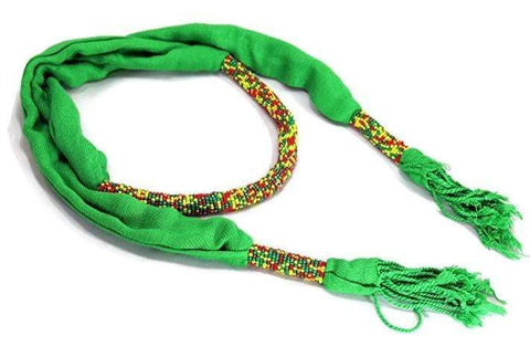 African Rayon Unisex Beaded Neck scarf and Wrap