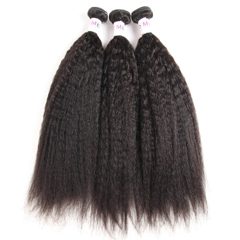 Yaki Human Hair Bundles with Closure 3pcs