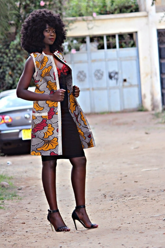 Fashional African Women Sleeveless Ankara Jacket