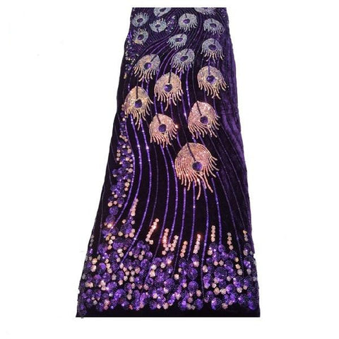 Milylace High Quality African Velvet Lace Fabric Soft and Smooth with Beautiful Sequins