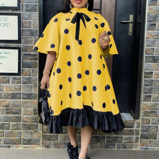 Polka Dot African Print Dress