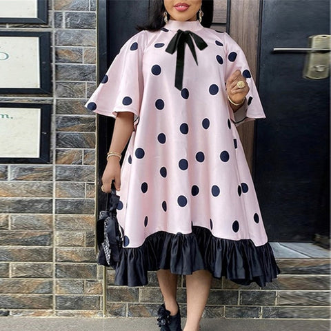 Polka Dot African Print Dress