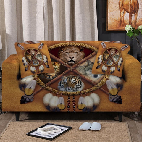 Baby Tiger Stretch Slipcover For Sectional Sofas